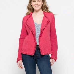 NIC+ZOE Pink Fringed Blazer